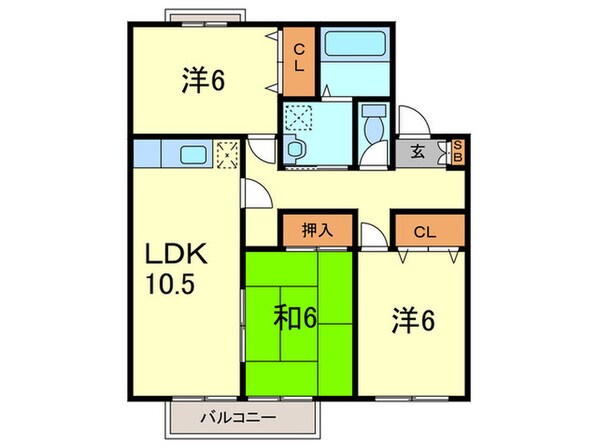 セジュール甲風園の物件間取画像